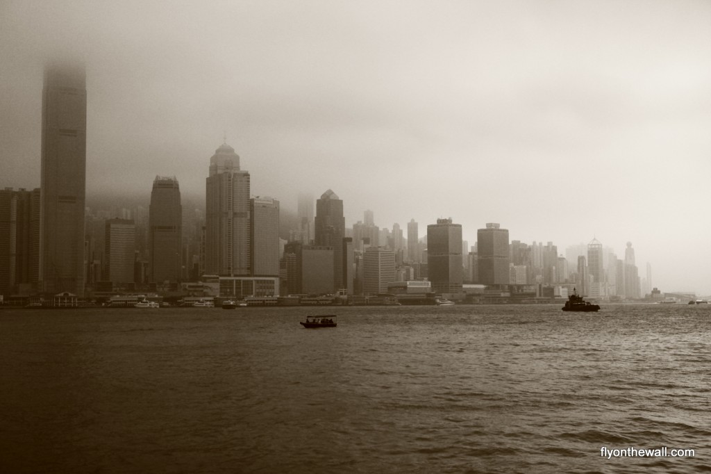 hong kong bay foggy