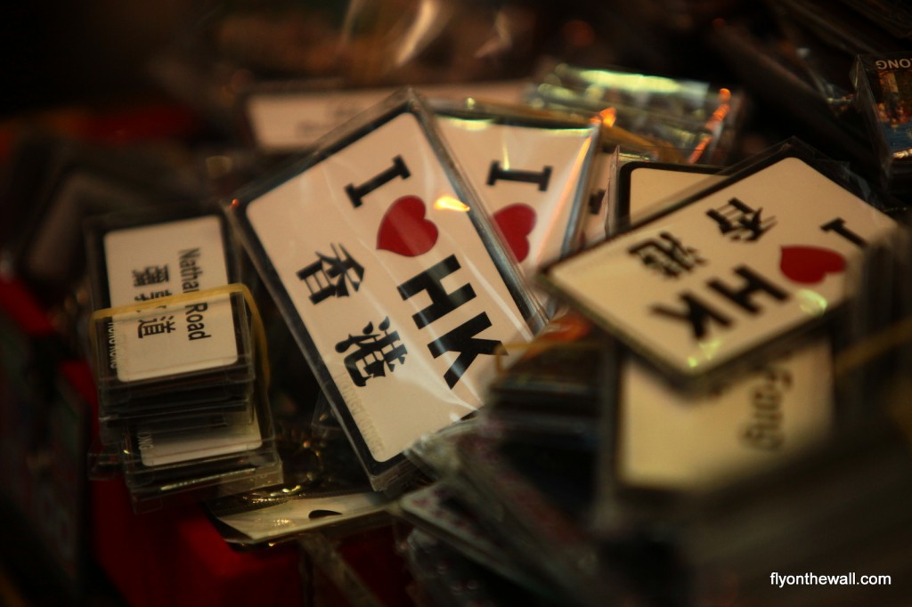 I love Hong Kong key rings for sale at a market