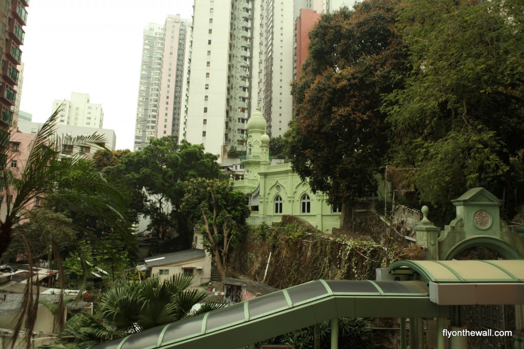 green mosque, sky scrapers, view from Hong Kong apartment window