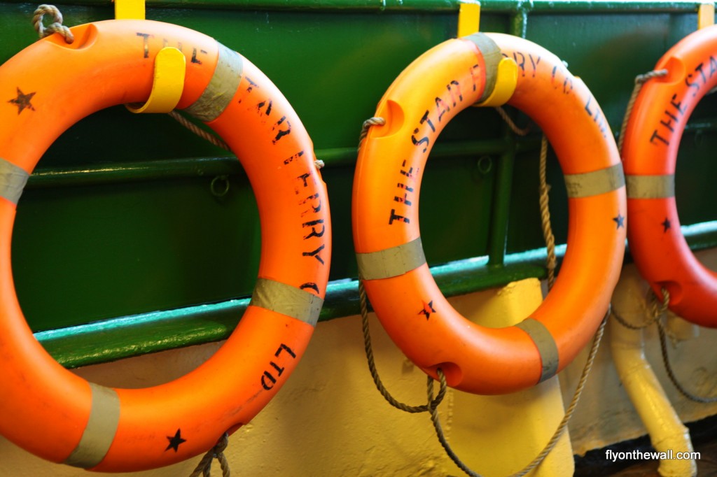 orange life preservers on the star ferry